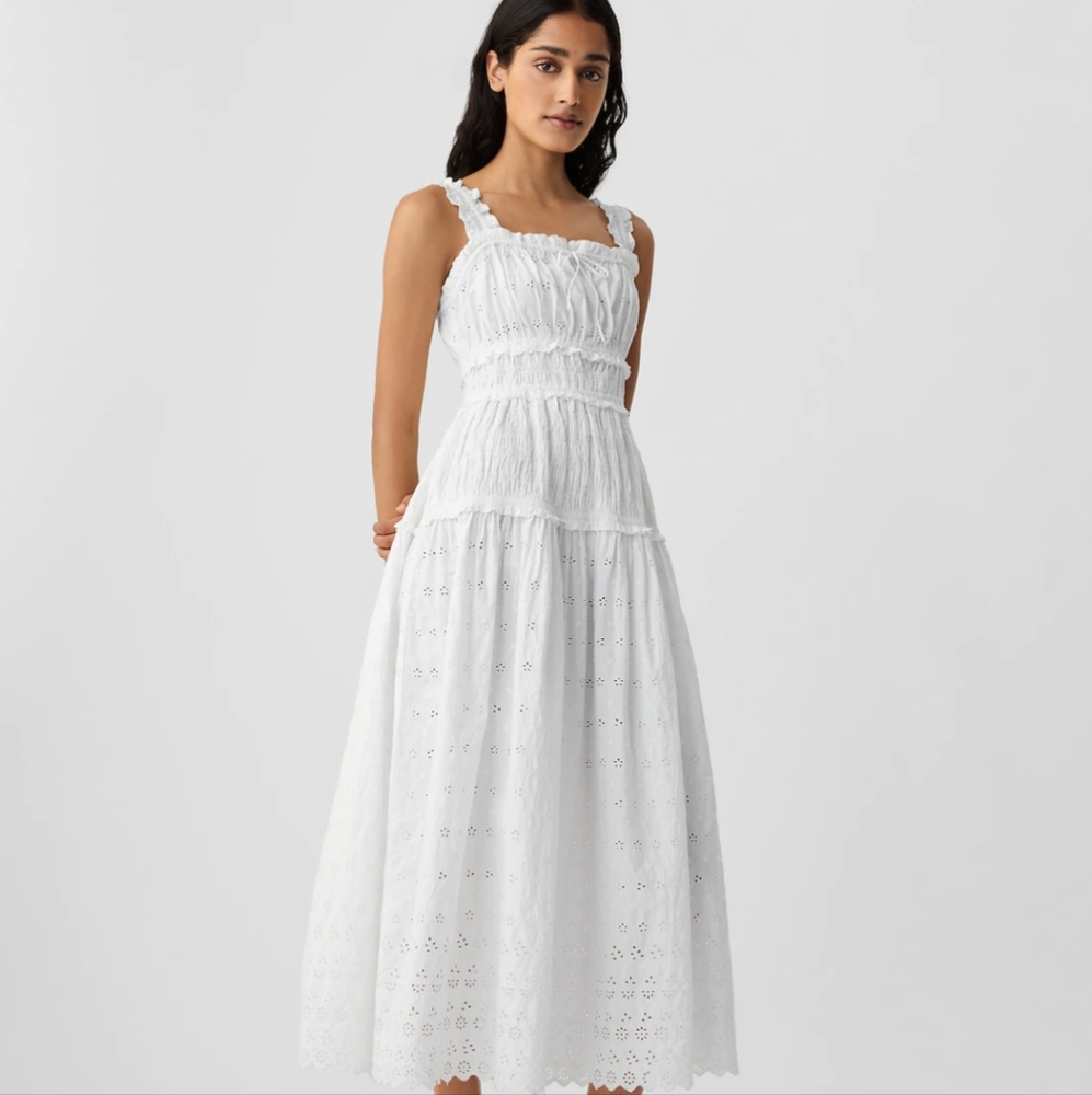 Doen GAP White Eyelet Cotton Maxi Dress - Picture 3 of 16